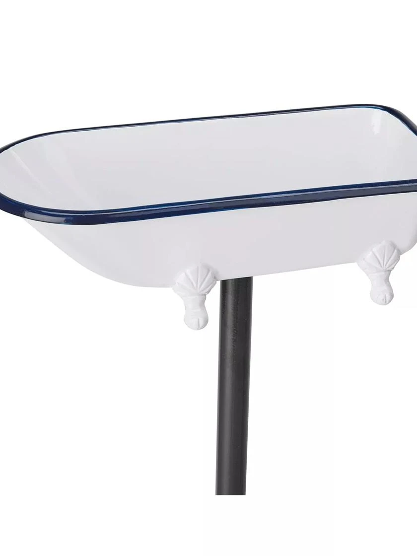 White Enamel Bathtub Birdbath 4 White Enamel Bathtub Birdbath - Image 4