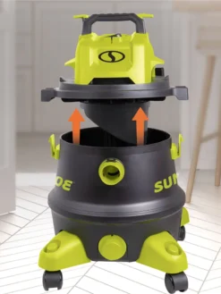 Sun Joe® 8-Gal 1200W 6.5 Pk HP Wet/Dry Shop Vac, HEPA,w/Cleaning Attachments -Garden Series Store 8612522 07v