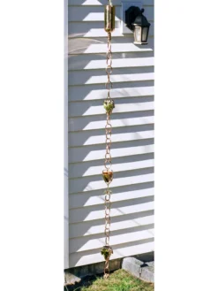 Wine Bottle, Grapes & Glasses Copper Rain Chain, 9.5' -Garden Series Store 8612744 01v