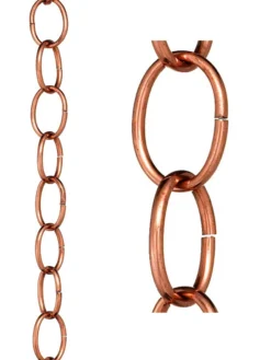 Single Link Pure Copper Rain Chain, 8.5' -Garden Series Store 8612745 03v