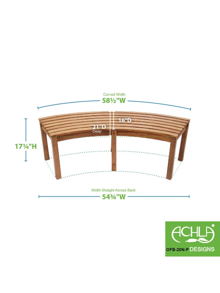 Achla Designs Curved Backless Bench 5 Achla Designs Curved Backless Bench - Image 5