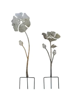 Poppy Garden Stakes Set Of 2 -Garden Series Store 8613140 7822