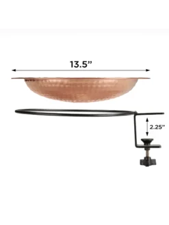 Pure Copper Bird Bath Deck Mount -Garden Series Store 8613381 04v