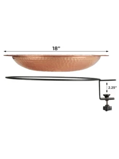Pure Copper Bird Bath Deck Mount -Garden Series Store 8613382 05v